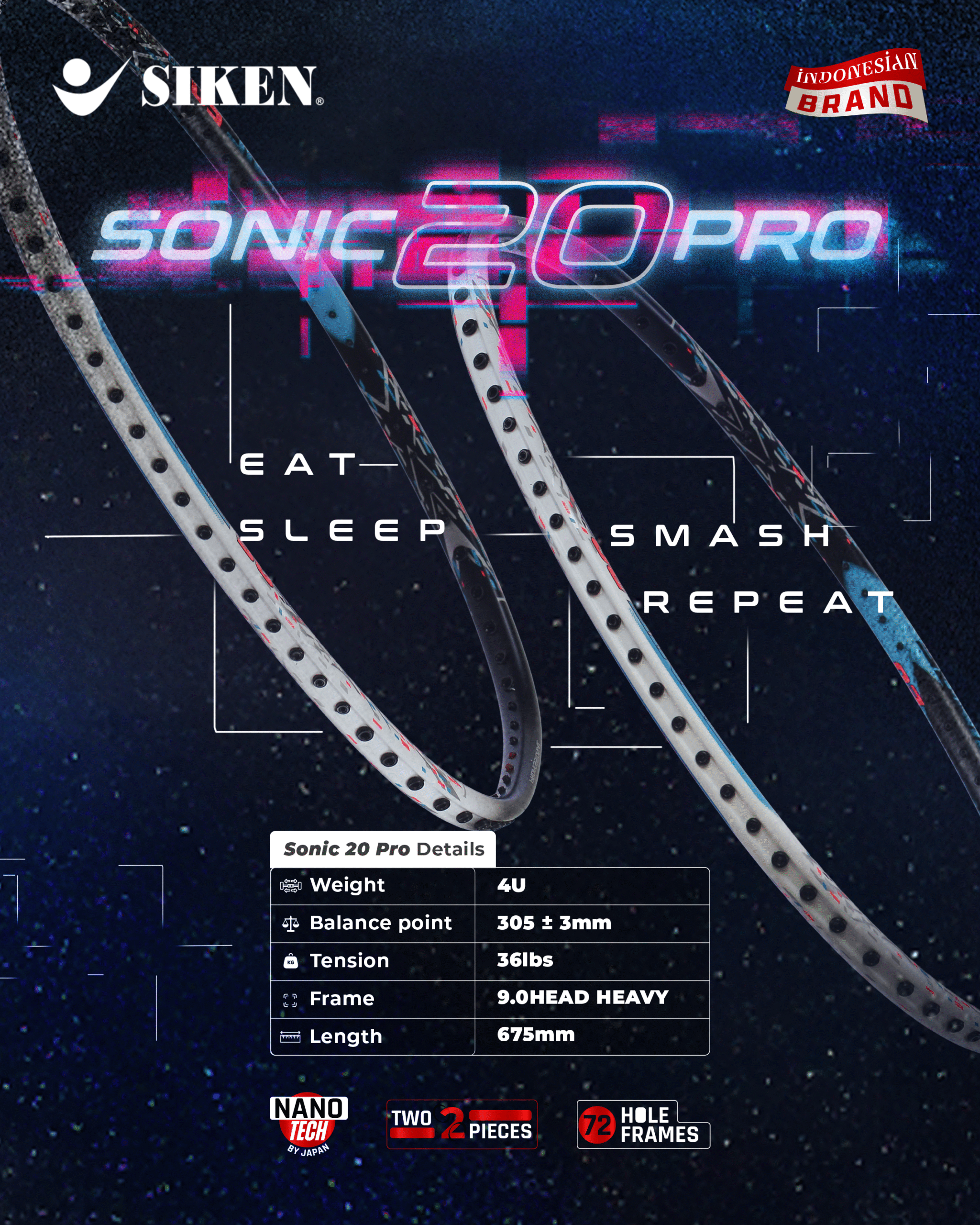 Raket Badminton Siken Sonic 20 Pro - Gambar 2